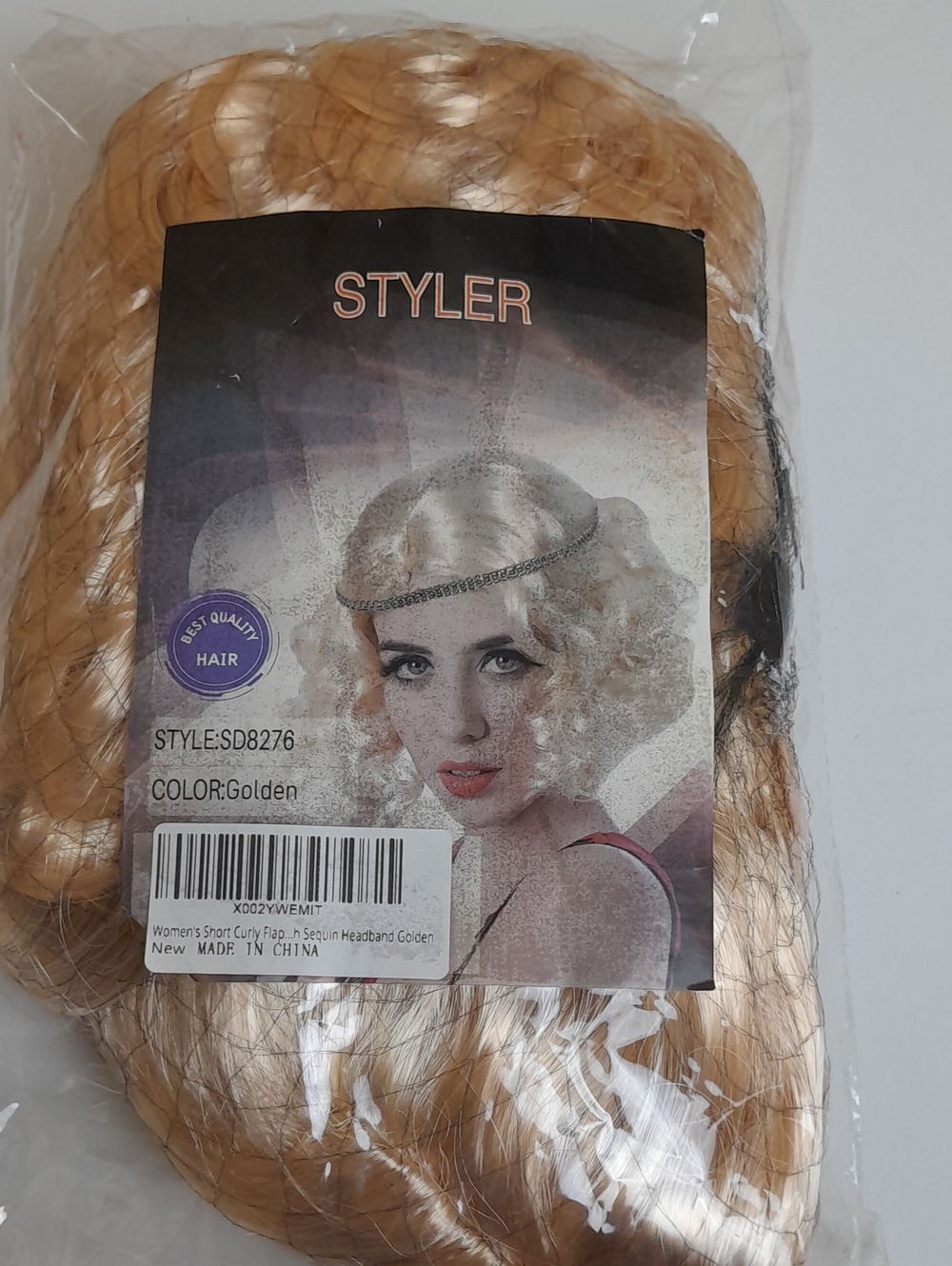 Women's Short Curly Wig - Golden